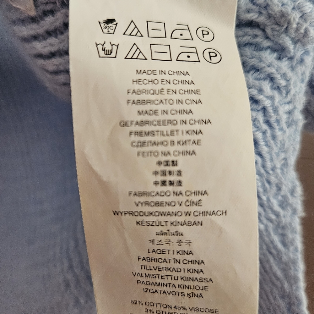 Michael Kors blue cotton cable knit sweater dress Womens Large - Picture 3 of 8